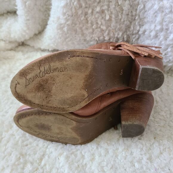 Sam Edelman Louie Fringe Western Soft Leather‎ Bootie Size 6.5 - Picture 5 of 8